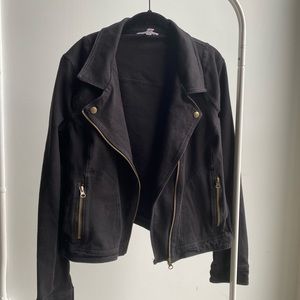 Time and Tru Cotton Black Moto Jacket